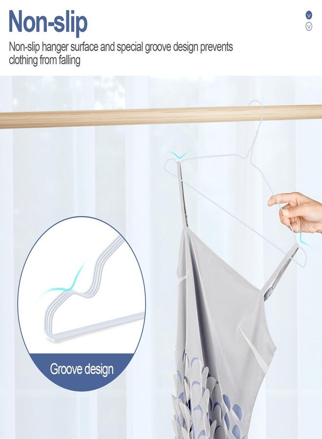 SPECILITE Wire Metal Clothes Hangers Bulk 50 Pack with Groove, 16.7 Inch, 12 Gauge Ultra Thin, Non Slip, for Standard Size Suits, Shirts, Pants, Skirts, White - Image 4